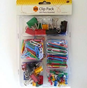 Marbig 205 pc Colourful Clip Pack - in package - great for office