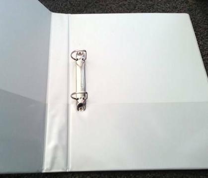 3 Double-ring Binders - white, very good condition