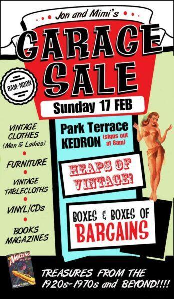 Sunday Vintage and Retro Garage Sale!