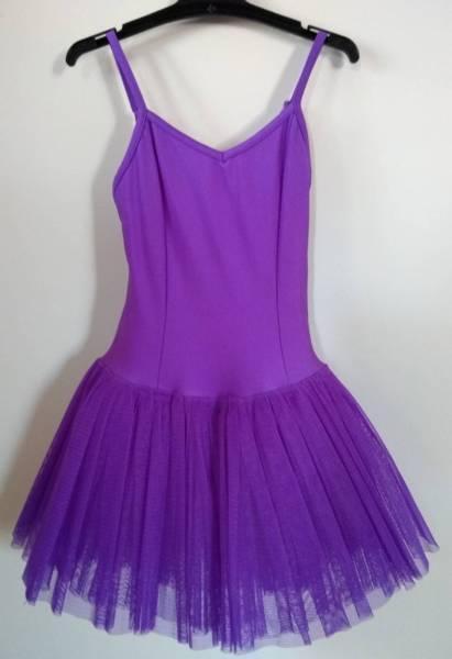 girls purple nylon / lycra ballet dance tutu size child medium