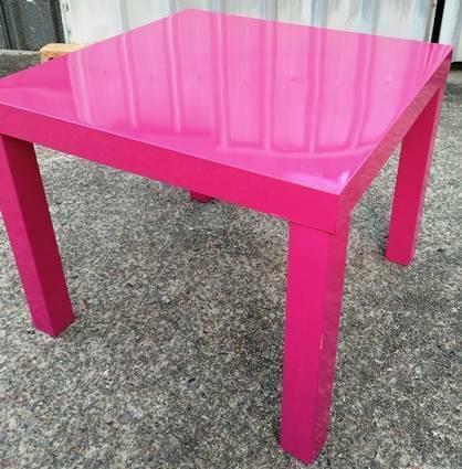 Bright pink wooden kids table