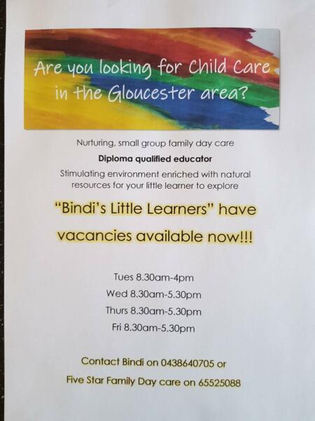 Child Care vacancies