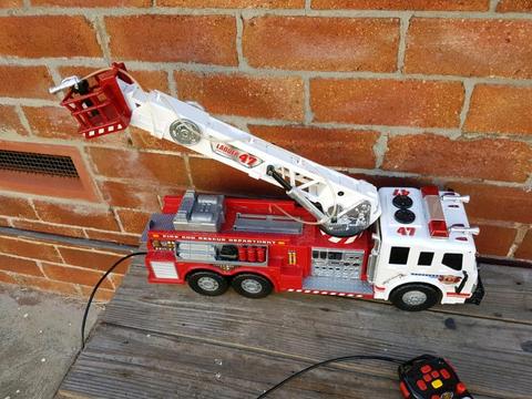Corded remote control fire engine