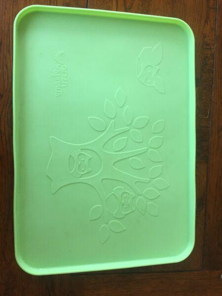 Green sprouts silicone placemat and two cup lids
