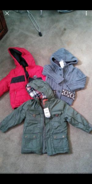 Brand New with Tags - Boys Size 3 Coats and Cardigan