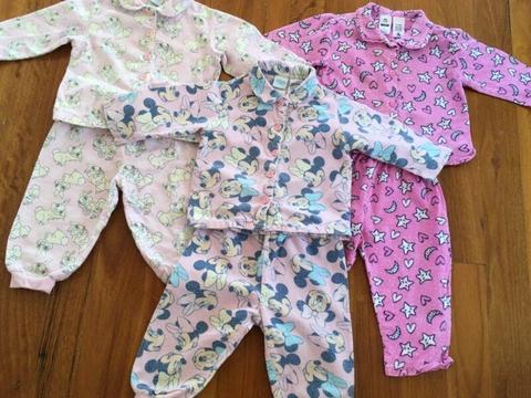 Baby Girl Winter Flannelette Pyjamas Size 1