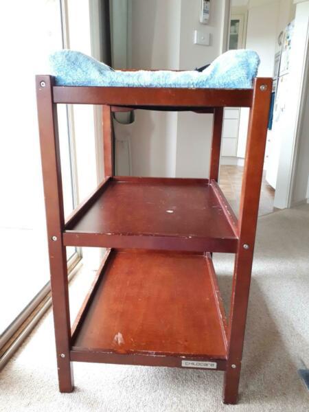 Wooden Baby Change Table with change pad