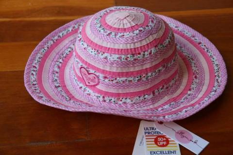 Girls Widebrim Sunhat; 2 to 5 years - NEW; with tags