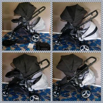 Double Pram Strider Compact with accessories for sale