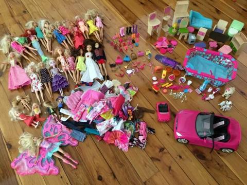 Barbies and accessories