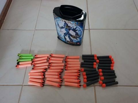55 Various NERF darts, as per picture, hardly used