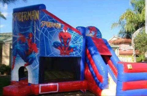 For hire Spider-Man with slide jumping castle