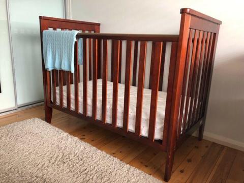 Mother's Choice Orlando 2 in 1 Timber Cot and Sealy Mattress