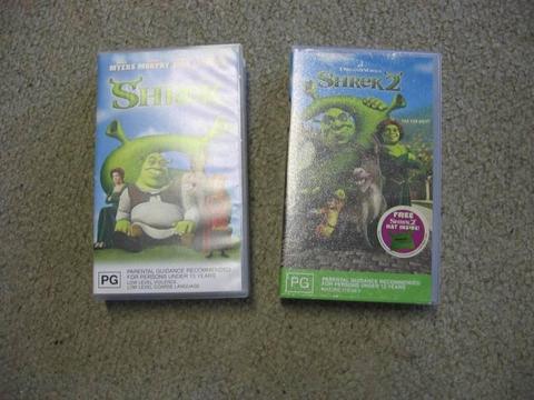 Shrek 1 & 2 VHS Videos in Good condition $3
