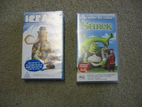 Ice Age & Shrek VHS Videos $3