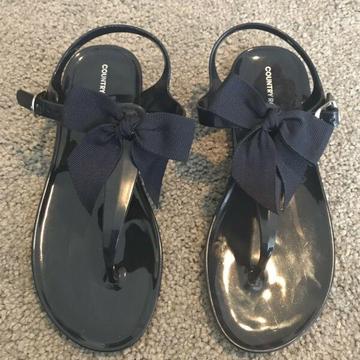 Country Road Girls Navy Sandals- worn once inside!