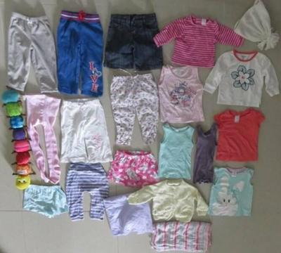 BABY GIRLS SIZE 1 MIXED CLOTHES PLUSH TOY 21 PIECES