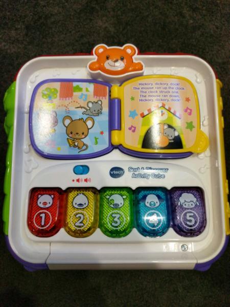As new vtech sort and discover activity cube lights and sounds