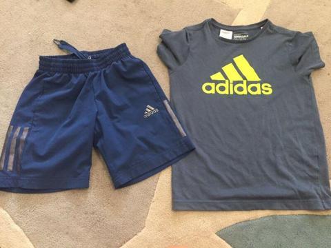 Adidas set size 8 shorts size 9-10 shirt both together