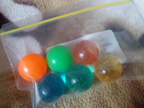 Six Small Bouncy Balls
