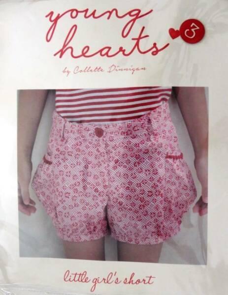 LITTLE GIRL'S SHORT OFF WHITE & RED SIZE 3 COLLETTE DINNIGAN
