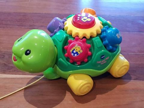 VTECH BABY PULL AND PLAY TURTLE TOY FOR CHILDREN 9 TO 36 MTHS OLD