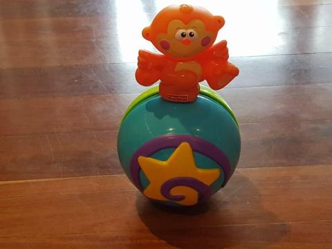 FISHER PRICE GO BABY GO CRAWL ALONG MUSICAL BALL TOY