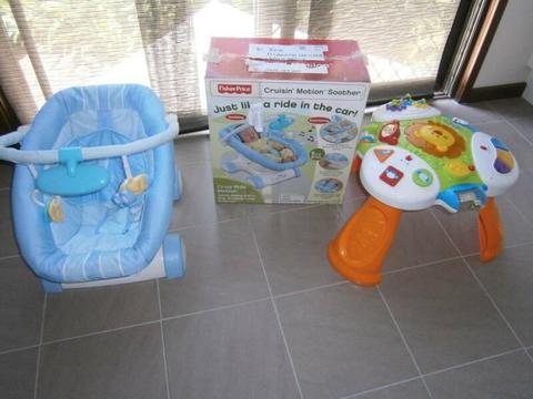 baby rocker and activity table