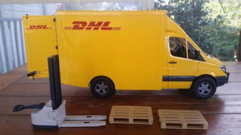 Bruder toy DHL delivery truck