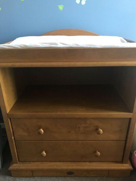 Genuine Boori Timber Chest Drawers Tall Boy Change Table