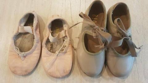 Girls Tap and Ballet Shoes, size 8 and 8.5