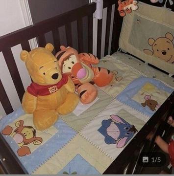 Winnie the poo cot nursery set