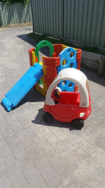 Kids outdoor play gym and car