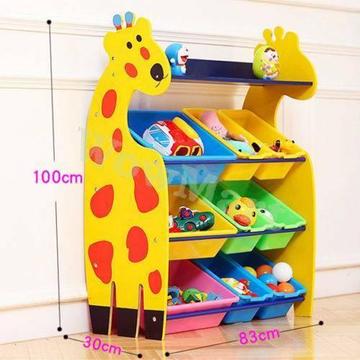 Wowmart Giraffe 4-Tier Toy Rack Storage Box Organizer 9-Bin #001