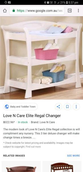 Love and care Elite regal change table white