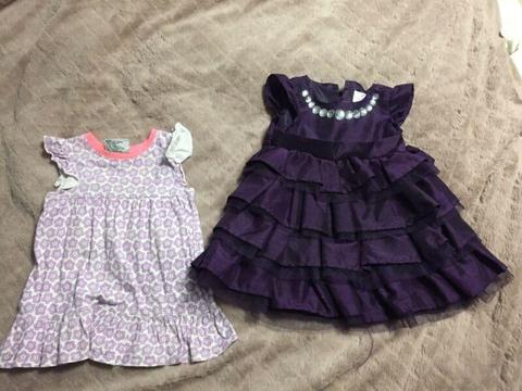 Baby girl size 1 dresses $8 for both
