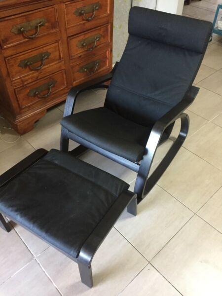 Nursing chair and foot stool rocking chair