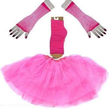 Hotpink Set 3 Layer TUTU Skirt Gloves Socks Kids/Girl/Lady Ballet