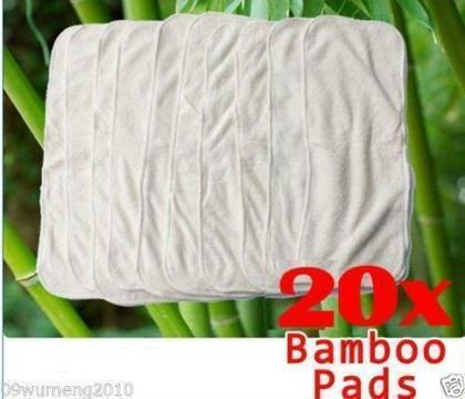 20x BAMBOO WHITE COTTON LINER INSERTS BOOSTERS PADS
