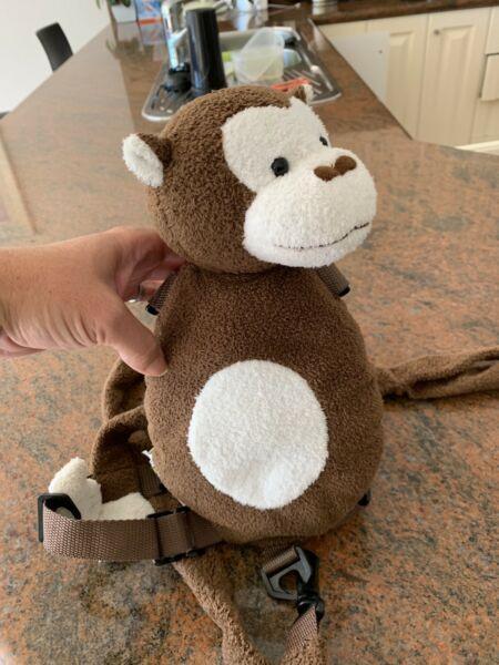 Toddler Monkey backpack with harness & leash