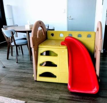 Kids Cubby House with slide Play Gym indoor outdoor