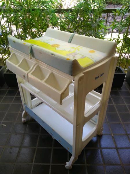 Baby change table bath storage