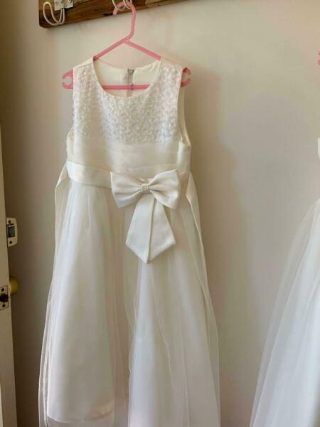 Girls bridesmaid dresses with white jackets