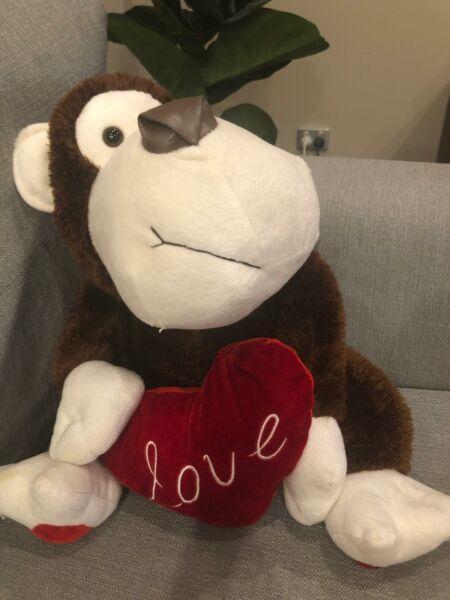 Large Valentines day monkey teddy