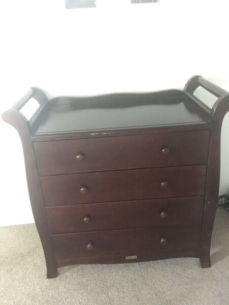 Baby change table and chest of draws