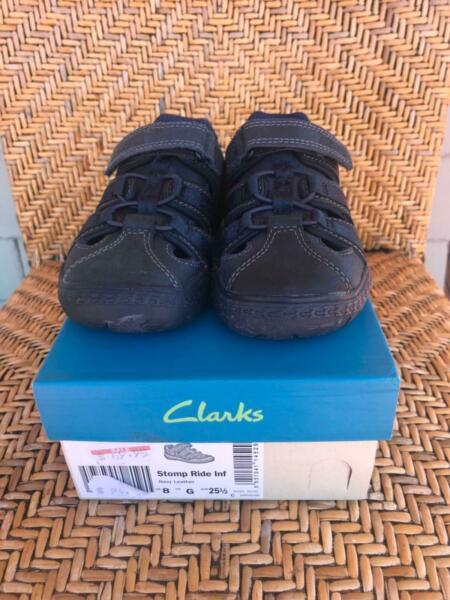 Clarks size 8 UK blue boys sandals