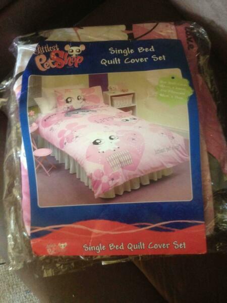 BRAND NEW pink littlest pet shop single bed quilt cover set