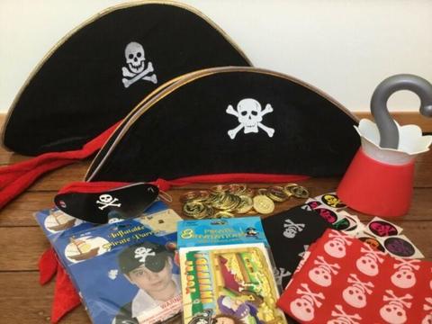 Pirate dress ups, party game props, invites - toys
