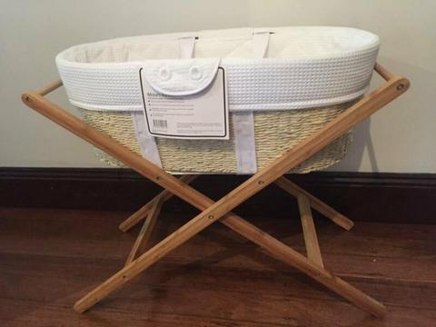 Moses Basket and Matching timber Stand 
