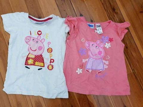 Peppa pig girls shirts - Size 4